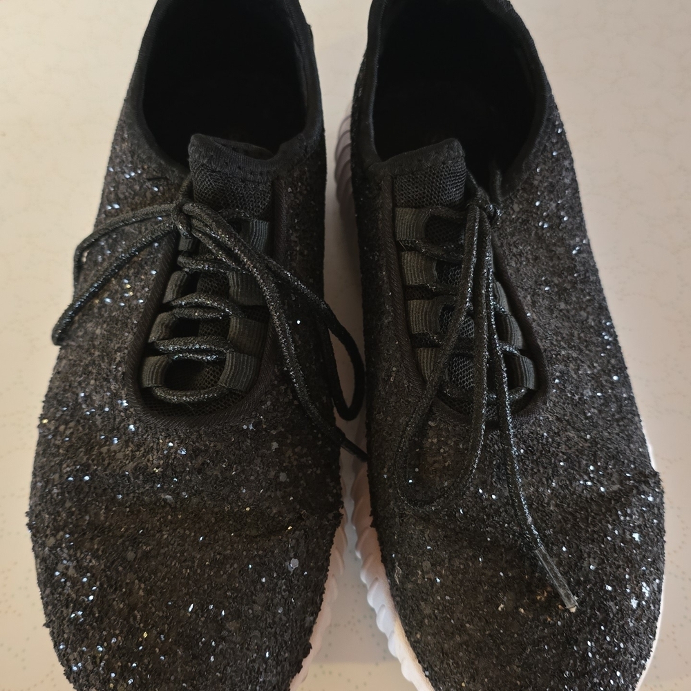 Black Glitter Sneakers